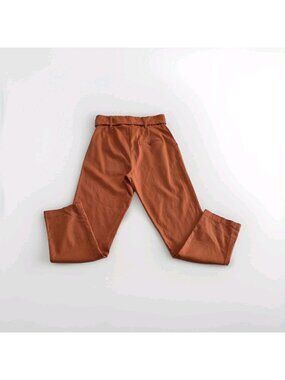 Camila Coelho Kira Pants Womens XS Rust Orange Linen Blend Stretch Quiet Luxury